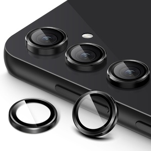 image:imageJETech Camera Lens Protector for Samsung Galaxy S23 FE Black 1 Set  9H Tempered Glass Metal Individual Ring Cover HD ClearBlack