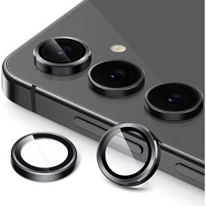 image:imageJETech Camera Lens Protector for Samsung Galaxy S24 FE Black 1 Set  9H Tempered Glass Metal Individual Ring Cover HD ClearBlack