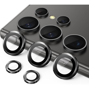 image:imageJETech Camera Lens Protector for Samsung Galaxy S24 Ultra Black 1 Set  9H Tempered Glass Metal Individual Ring Cover HD ClearBlack