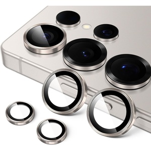 image:imageJETech Camera Lens Protector for Samsung Galaxy S25 Ultra Black 1 Set  9H Tempered Glass Metal Individual Ring Cover HD ClearTitanium Gray