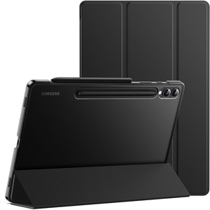 image:imageJETech Case Cover for Galaxy Tab S10 PlusS9 Plus 124 Black  Slim Translucent Back Design TriFold Stand Support S Pen Charging Auto WakeSleep Lightweight Shockproof ProtectionBlack