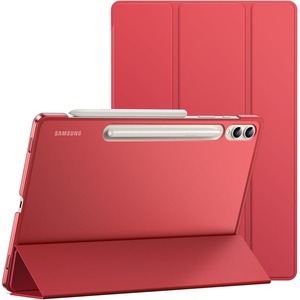 image:imageJETech Case Cover for Galaxy Tab S10 PlusS9 Plus 124 Black  Slim Translucent Back Design TriFold Stand Support S Pen Charging Auto WakeSleep Lightweight Shockproof ProtectionRed