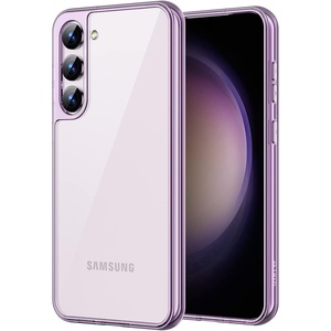 image:imageJETech Case for Samsung Galaxy S23 Plus AntiYellowing Clear  Shockproof Protection Scratch Resistant Hard PC Back Durable Transparent TPU BumperPurple