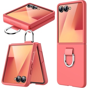 image:imageJETech Case for Samsung Galaxy Z Flip 7 FEFlip 6 Mint Green  Hard PC Construction Slim Shockproof Protection AntiScratch FinishCoralred