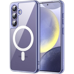 image:imageJETech Magnetic Case for Samsung Galaxy S24 Compatible with MagSafe Clear  Shockproof Protective Phone Cover Scratch Resistant Clear BackCobalt Violet