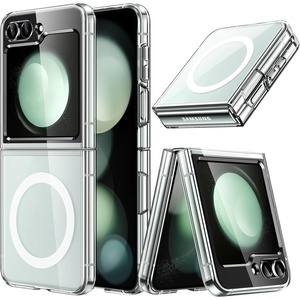 image:imageJETech Magnetic Case for Samsung Galaxy Z Flip 5 Clear  Compatible with MagSafe AntiYellowing Transparent Hard PC Protective Phone Cover Scratch ResistantClear
