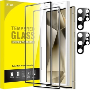 image:imageJETech Screen Protector for Galaxy S23 Plus 22 Pack  with Camera Lens Protector HD Clear Tempered Glass Fingerprint ID Compatible AntiScratch ProtectionGalaxy S24 Ultra