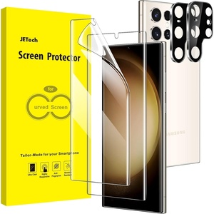 image:imageJETech TPU Screen Protector for Samsung Galaxy S23 Ultra 22 Pack  with Camera Lens Protector Flexible TPU Film Fingerprint ID Compatible HD Clear Easy InstallationGalaxy S23 Ultra
