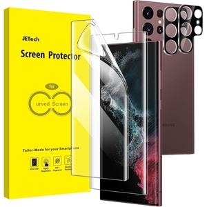 image:imageJETech TPU Screen Protector for Samsung Galaxy S23 Ultra 22 Pack  with Camera Lens Protector Flexible TPU Film Fingerprint ID Compatible HD Clear Easy InstallationGalaxy S22 Ultra