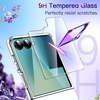 image:imageJETech 3 in 1 Case for Samsung Galaxy Z Flip 7 Clear  2 Tempered Glass Front Screen Protectors Scratch Resistant Crystal Transparent Hard PC Shell Protective Phone CoverClear