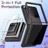 image:imageJETech 3 in 1 Case for Samsung Galaxy Z Flip 7 Clear  2 Tempered Glass Front Screen Protectors Scratch Resistant Crystal Transparent Hard PC Shell Protective Phone CoverBlack