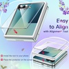 image:imageJETech 3 in 1 Case for Samsung Galaxy Z Flip 7 Clear  2 Tempered Glass Front Screen Protectors Scratch Resistant Crystal Transparent Hard PC Shell Protective Phone CoverClear