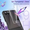 image:imageJETech 3 in 1 Case for Samsung Galaxy Z Flip 7 Clear  2 Tempered Glass Front Screen Protectors Scratch Resistant Crystal Transparent Hard PC Shell Protective Phone CoverBlack