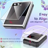 image:imageJETech 3 in 1 Case for Samsung Galaxy Z Flip 7 Clear  2 Tempered Glass Front Screen Protectors Scratch Resistant Crystal Transparent Hard PC Shell Protective Phone CoverBlack