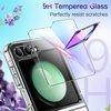 image:imageJETech 3 in 1 Case for Samsung Galaxy Z Flip 7 Clear  2 Tempered Glass Front Screen Protectors Scratch Resistant Crystal Transparent Hard PC Shell Protective Phone CoverClear