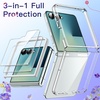 image:imageJETech 3 in 1 Case for Samsung Galaxy Z Flip 7 Clear  2 Tempered Glass Front Screen Protectors Scratch Resistant Crystal Transparent Hard PC Shell Protective Phone CoverClear