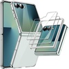 image:imageJETech 3 in 1 Case for Samsung Galaxy Z Flip 7 Clear  2 Tempered Glass Front Screen Protectors Scratch Resistant Crystal Transparent Hard PC Shell Protective Phone CoverClear