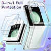 image:imageJETech 3 in 1 Case for Samsung Galaxy Z Flip 7 Clear  2 Tempered Glass Front Screen Protectors Scratch Resistant Crystal Transparent Hard PC Shell Protective Phone CoverClear