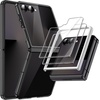 image:imageJETech 3 in 1 Case for Samsung Galaxy Z Flip 7 Clear  2 Tempered Glass Front Screen Protectors Scratch Resistant Crystal Transparent Hard PC Shell Protective Phone CoverBlack