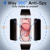 image:imageJETech 360 Privacy Screen Protector for iPhone 17 Pro Max 2Pack  4Way Privacy Protection AntiSpy Tempered Glass Easy Installation TooliPhone 15