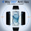 image:imageJETech 360 Privacy Screen Protector for iPhone 17 Pro Max 2Pack  4Way Privacy Protection AntiSpy Tempered Glass Easy Installation TooliPhone 15 Plus
