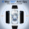 image:imageJETech 360 Privacy Screen Protector for iPhone 17 Pro Max 2Pack  4Way Privacy Protection AntiSpy Tempered Glass Easy Installation TooliPhone 16