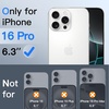 image:imageJETech 360 Privacy Screen Protector for iPhone 17 Pro Max 2Pack  4Way Privacy Protection AntiSpy Tempered Glass Easy Installation TooliPhone 16 Pro
