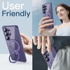 image:imageJETech 360 Rotatable Ring Stand Case for Samsung Galaxy S26 Clear  Compatible with MagSafe Clear Back Stand amp Ring Holder Shockproof ProtectionHeron Purple