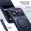 image:imageJETech 360 Rotatable Ring Stand Case for iPhone 17 Pro Max Orange  Compatible with MagSafe Camera Control Button Translucent Matte Back Stand amp Ring Holder Shockproof ProtectionDeep Blue