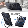 image:imageJETech 360 Rotatable Ring Stand Case for iPhone 17 Pro Max Orange  Compatible with MagSafe Camera Control Button Translucent Matte Back Stand amp Ring Holder Shockproof ProtectionBlack