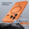 image:imageJETech 360 Rotatable Ring Stand Case for iPhone 17 Pro Max Orange  Compatible with MagSafe Camera Control Button Translucent Matte Back Stand amp Ring Holder Shockproof ProtectionOrange