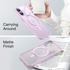 image:imageJETech 360 Rotatable Ring Stand Case for iPhone 17 Pro Max Orange  Compatible with MagSafe Camera Control Button Translucent Matte Back Stand amp Ring Holder Shockproof ProtectionLavender