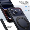 image:imageJETech 360 Rotatable Ring Stand Case for iPhone 17 Pro Max Orange  Compatible with MagSafe Camera Control Button Translucent Matte Back Stand amp Ring Holder Shockproof ProtectionBlack