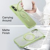 image:imageJETech 360 Rotatable Ring Stand Case for iPhone 17 Pro Max Orange  Compatible with MagSafe Camera Control Button Translucent Matte Back Stand amp Ring Holder Shockproof ProtectionSage