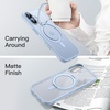 image:imageJETech 360 Rotatable Ring Stand Case for iPhone 17 Pro Max Orange  Compatible with MagSafe Camera Control Button Translucent Matte Back Stand amp Ring Holder Shockproof ProtectionMist Blue