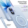 image:imageJETech 360 Rotatable Ring Stand Case for iPhone 17 Pro Max Orange  Compatible with MagSafe Camera Control Button Translucent Matte Back Stand amp Ring Holder Shockproof ProtectionMist Blue