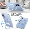 image:imageJETech 360 Rotatable Ring Stand Case for iPhone 17 Pro Max Orange  Compatible with MagSafe Camera Control Button Translucent Matte Back Stand amp Ring Holder Shockproof ProtectionMist Blue