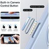 image:imageJETech 360 Rotatable Ring Stand Case for iPhone 17 Pro Max Orange  Compatible with MagSafe Camera Control Button Translucent Matte Back Stand amp Ring Holder Shockproof ProtectionMist Blue