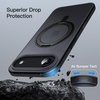 image:imageJETech 360 Rotatable Ring Stand Case for iPhone 17 Pro Max Orange  Compatible with MagSafe Camera Control Button Translucent Matte Back Stand amp Ring Holder Shockproof ProtectionBlack