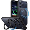 image:imageJETech 360 Rotatable Ring Stand Case for iPhone 17 Pro Max Orange  Compatible with MagSafe Camera Control Button Translucent Matte Back Stand amp Ring Holder Shockproof ProtectionBlack