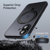 image:imageJETech 360 Rotatable Ring Stand Case for iPhone 17 Pro Max Orange  Compatible with MagSafe Camera Control Button Translucent Matte Back Stand amp Ring Holder Shockproof ProtectionBlack