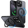 image:imageJETech 360 Rotatable Ring Stand Case for iPhone 17e16e Black  Compatible with MagSafe Translucent Matte Back Stand amp Ring Holder Shockproof ProtectionBlack