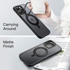 image:imageJETech 360 Rotatable Ring Stand Case for iPhone 17e16e Black  Compatible with MagSafe Translucent Matte Back Stand amp Ring Holder Shockproof ProtectionBlack