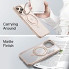 image:imageJETech 360 Rotatable Ring Stand Case for iPhone 17e16e Black  Compatible with MagSafe Translucent Matte Back Stand amp Ring Holder Shockproof ProtectionDesert Titanium