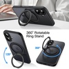 image:imageJETech 360 Rotatable Ring Stand Case for iPhone 17e16e Black  Compatible with MagSafe Translucent Matte Back Stand amp Ring Holder Shockproof ProtectionBlack