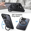 image:imageJETech 360 Rotatable Ring Stand Case for iPhone 17e16e Black  Compatible with MagSafe Translucent Matte Back Stand amp Ring Holder Shockproof ProtectionBlack