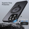 image:imageJETech 360 Rotatable Ring Stand Case for iPhone 17e16e Black  Compatible with MagSafe Translucent Matte Back Stand amp Ring Holder Shockproof ProtectionBlack