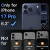 image:imageJETech 5 in 1 Case for iPhone 17 Pro Max AntiYellowing Clear  2 Tempered Glass Screen Protectors 2 Camera Lens Protectors Shockproof Bumper Phone CoverBlack