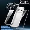 image:imageJETech 5 in 1 Case for iPhone 17 Pro Max AntiYellowing Clear  2 Tempered Glass Screen Protectors 2 Camera Lens Protectors Shockproof Bumper Phone CoverClear