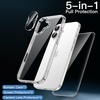 image:imageJETech 5 in 1 Case for iPhone 17 Pro Max AntiYellowing Clear  2 Tempered Glass Screen Protectors 2 Camera Lens Protectors Shockproof Bumper Phone CoverClear